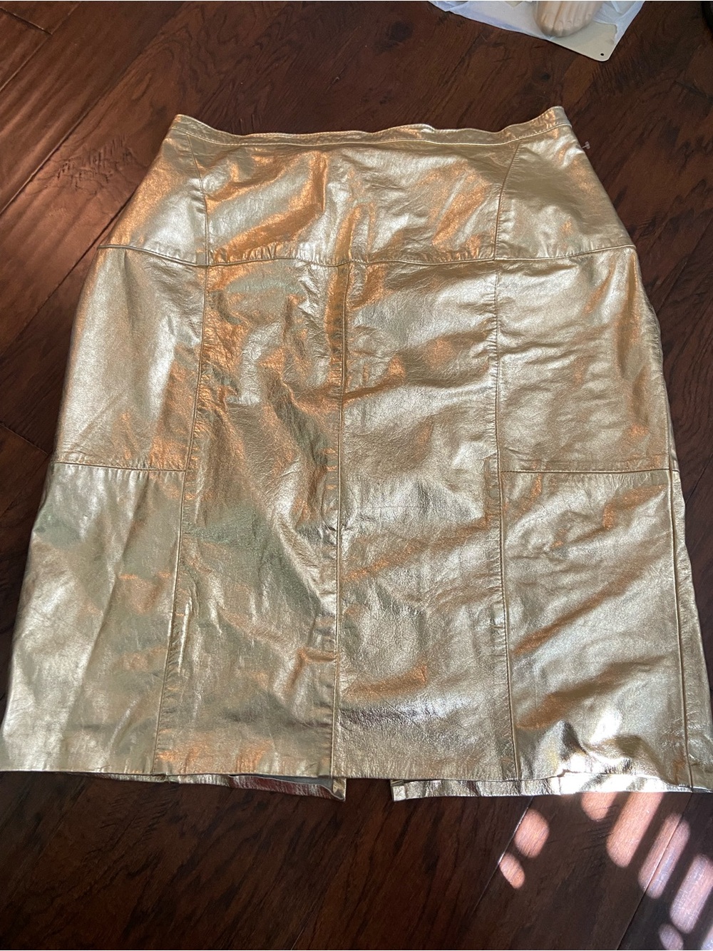 Rare/unique Vintage genuine leather gold skirt